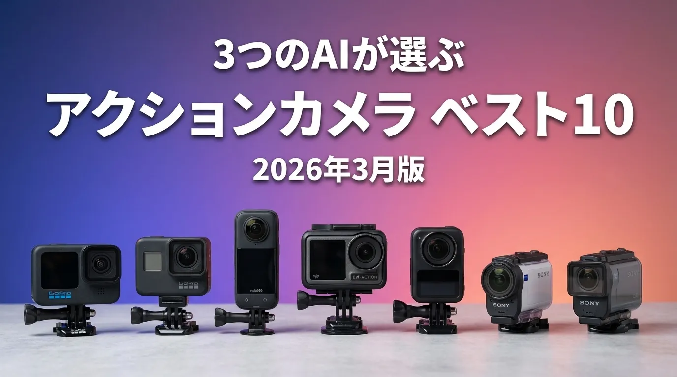 3つのAIが徹底評価。2026年4月版アクションカメラおすすめAIランキング