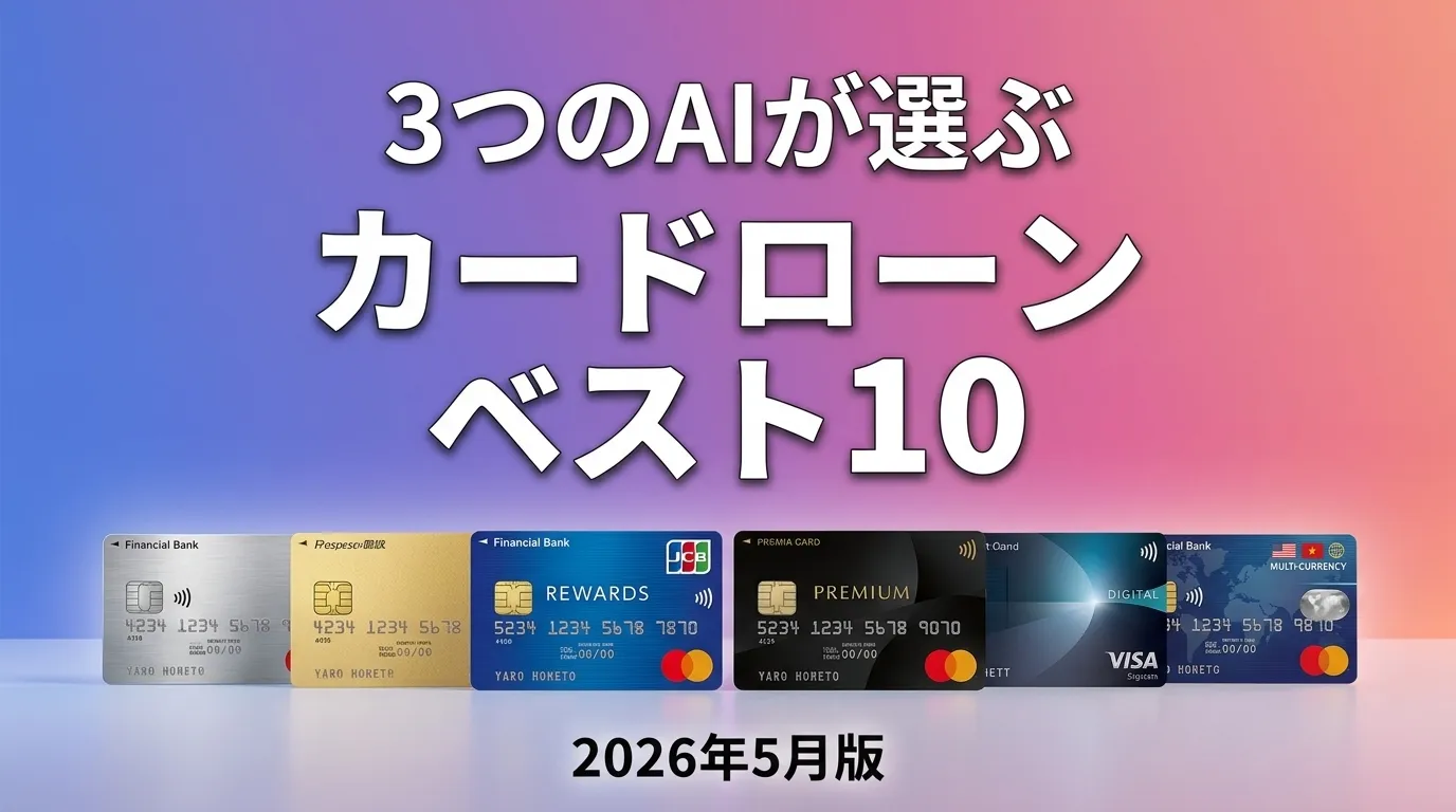 3つのAIが徹底評価。2026年5月版カードローンおすすめAIランキング