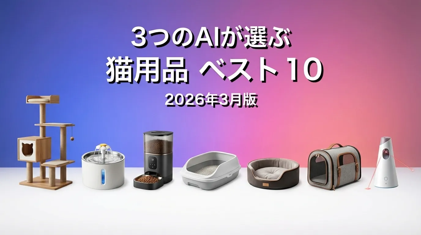 3つのAIが徹底評価。2026年3月版猫用品おすすめAIランキング