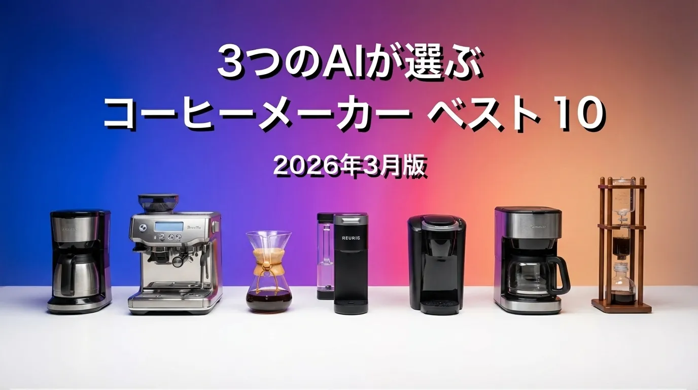 3つのAIが徹底評価。2026年3月版コーヒーメーカーおすすめAIランキング