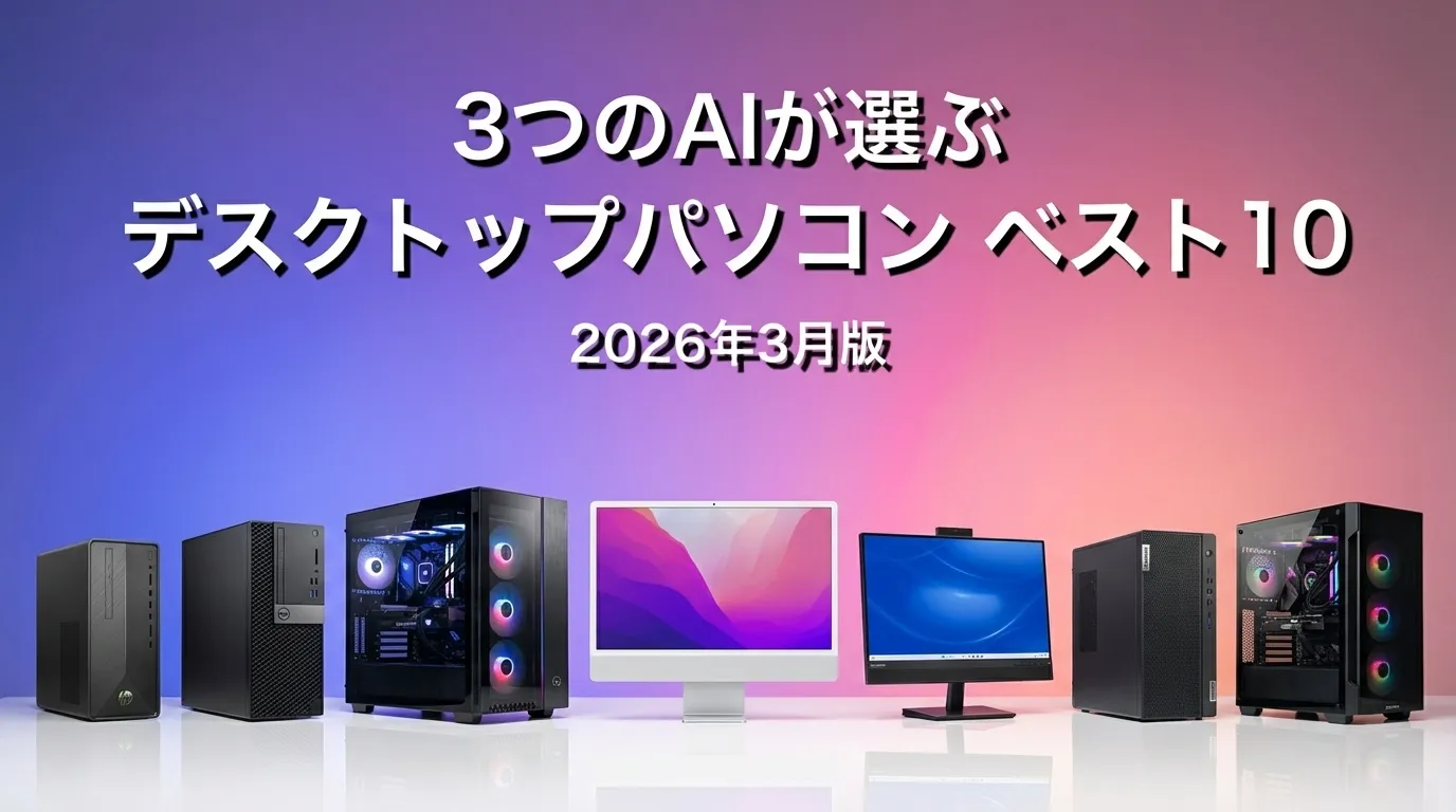 3つのAIが徹底評価。2026年4月版デスクトップパソコンおすすめAIランキング