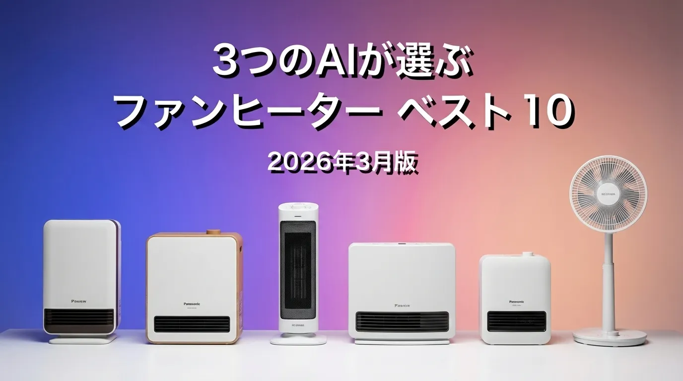 3つのAIが徹底評価。2026年3月版ファンヒーターおすすめAIランキング
