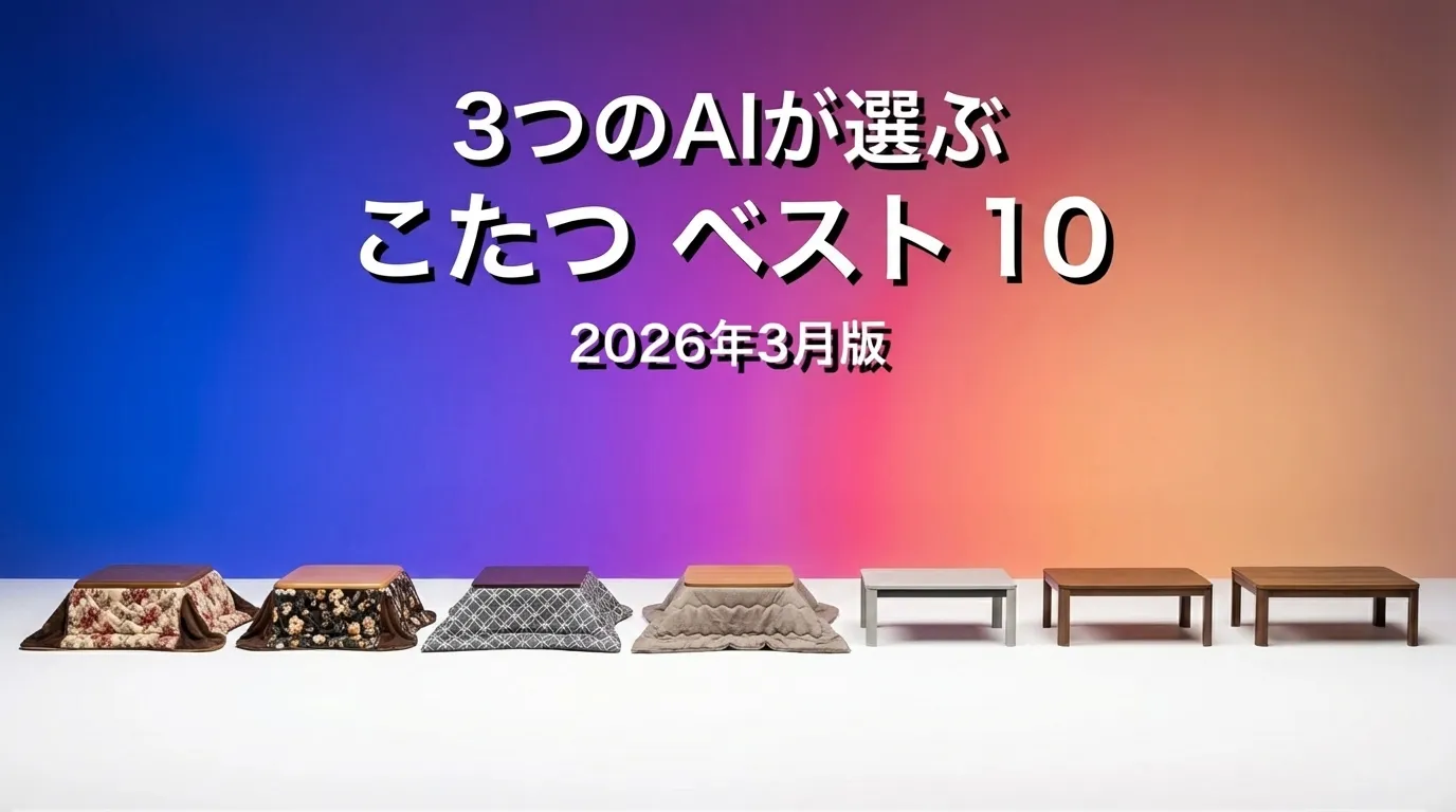 3つのAIが徹底評価。2026年3月版こたつおすすめAIランキング