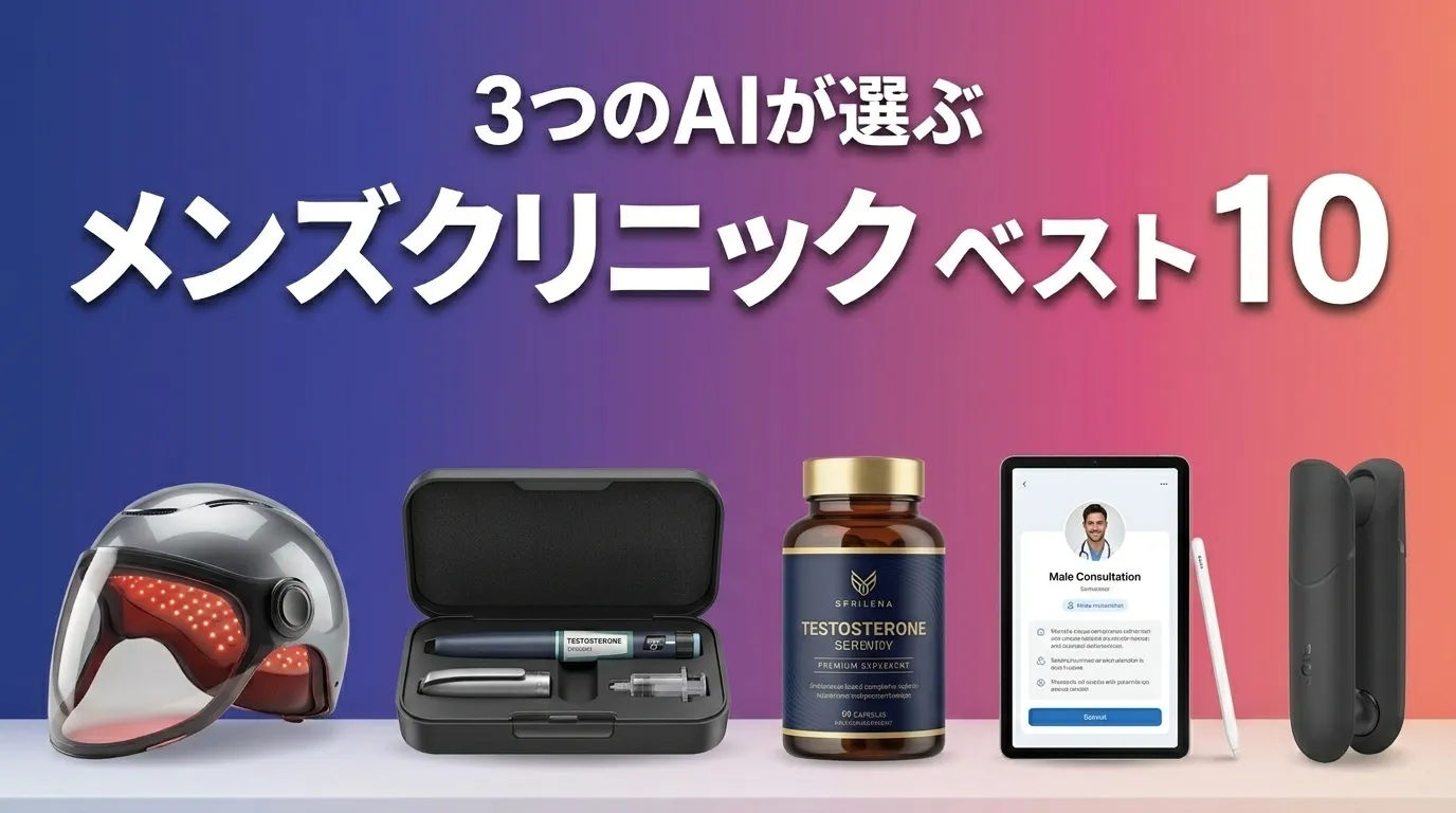 3つのAIが徹底評価。2026年6月版メンズクリニックおすすめAIランキング