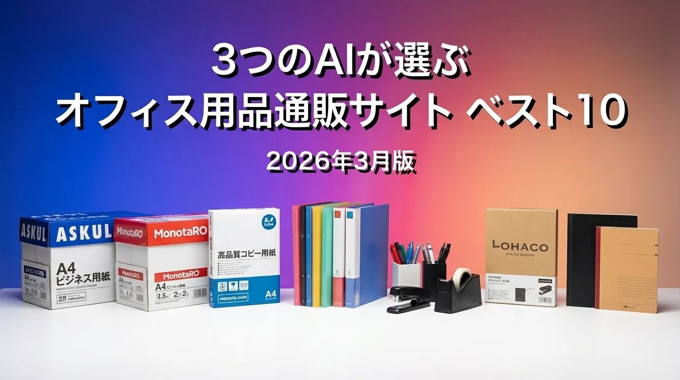 3つのAIが徹底評価。2026年3月版オフィス用品通販サイトおすすめAIランキング