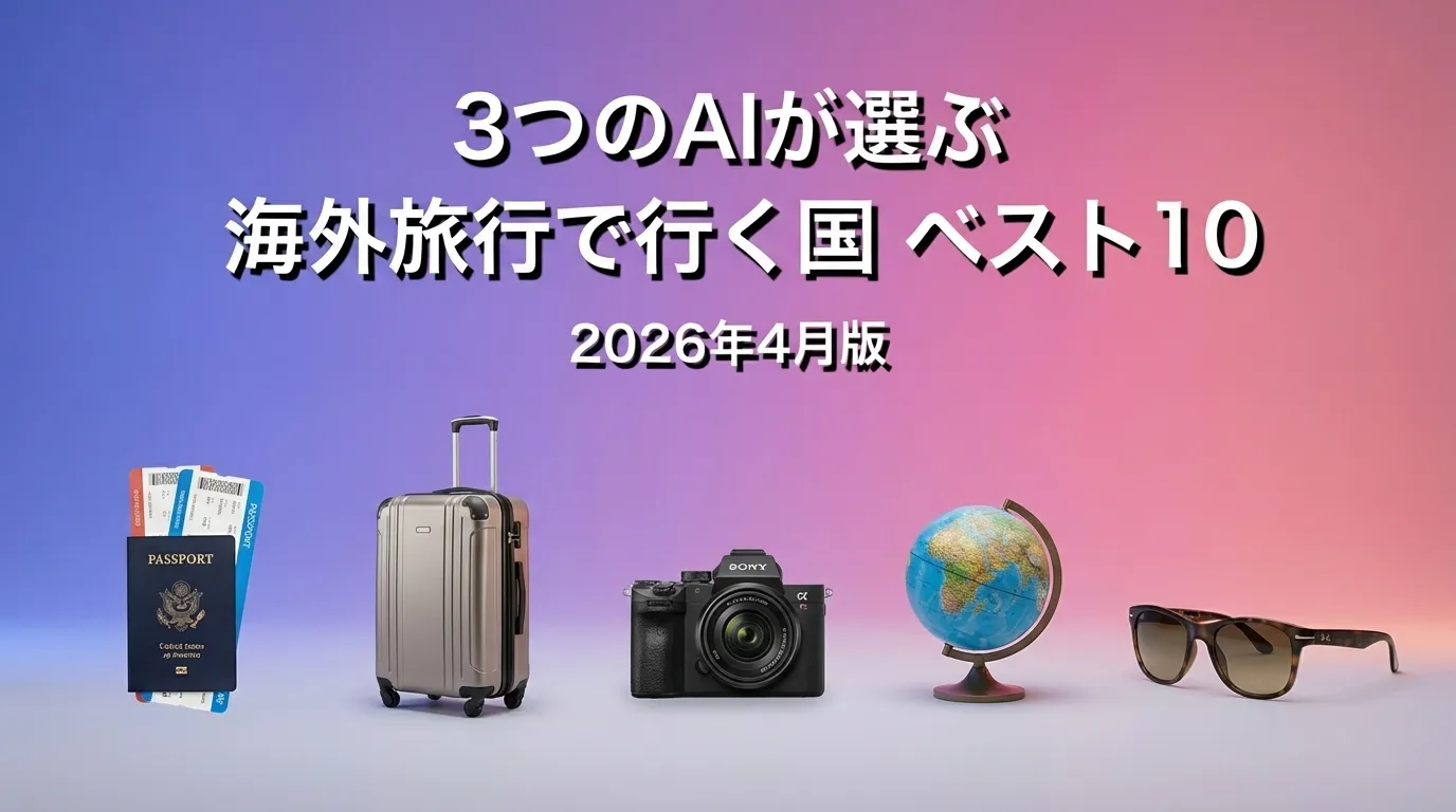 3つのAIが徹底評価。2026年5月版海外旅行で行く国おすすめAIランキング