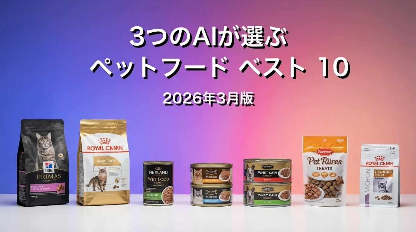 3つのAIが徹底評価。2026年3月版ペットフードおすすめAIランキング