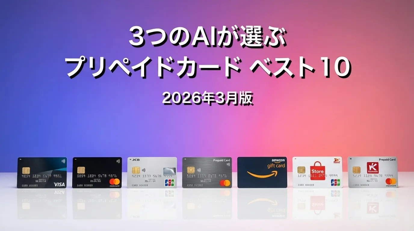 3つのAIが徹底評価。プリペイドカードおすすめAIランキング