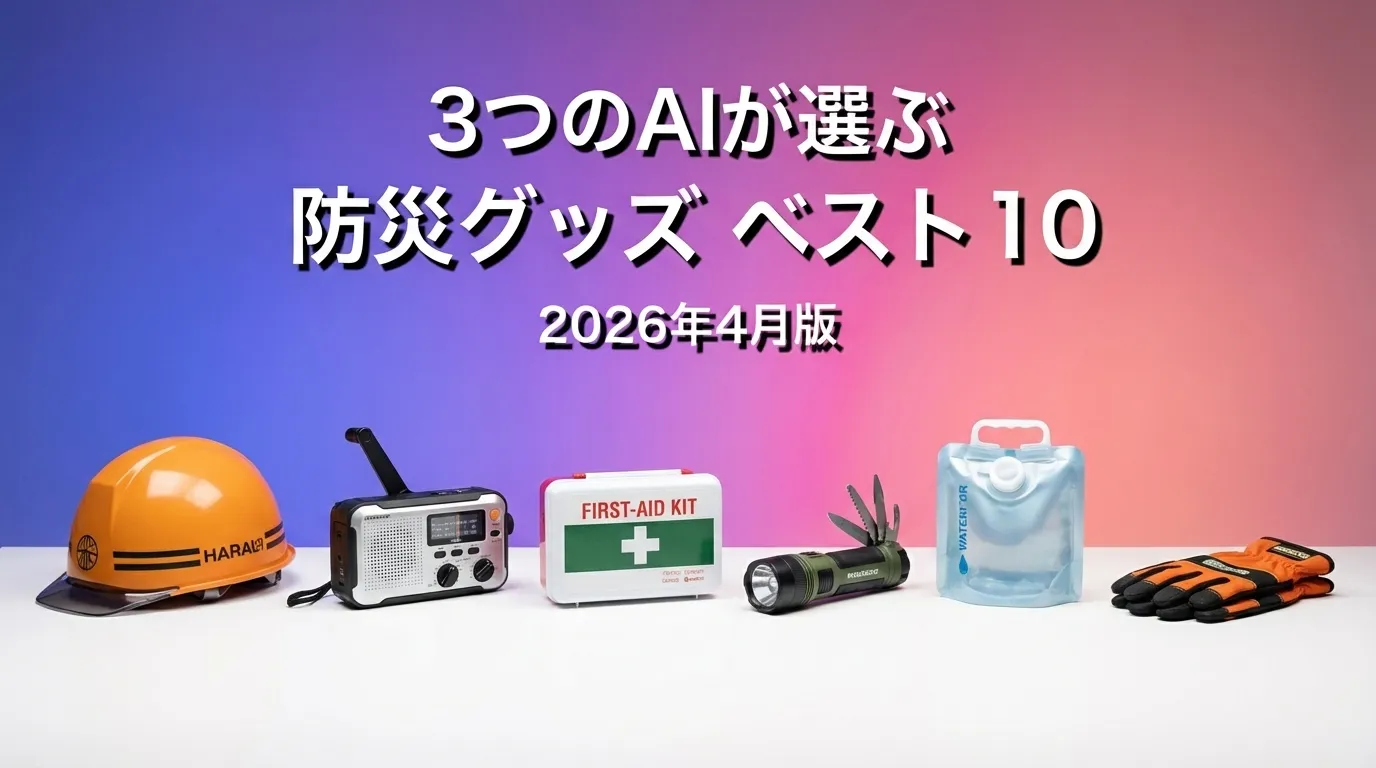 3つのAIが徹底評価。2026年5月版防災グッズおすすめAIランキング