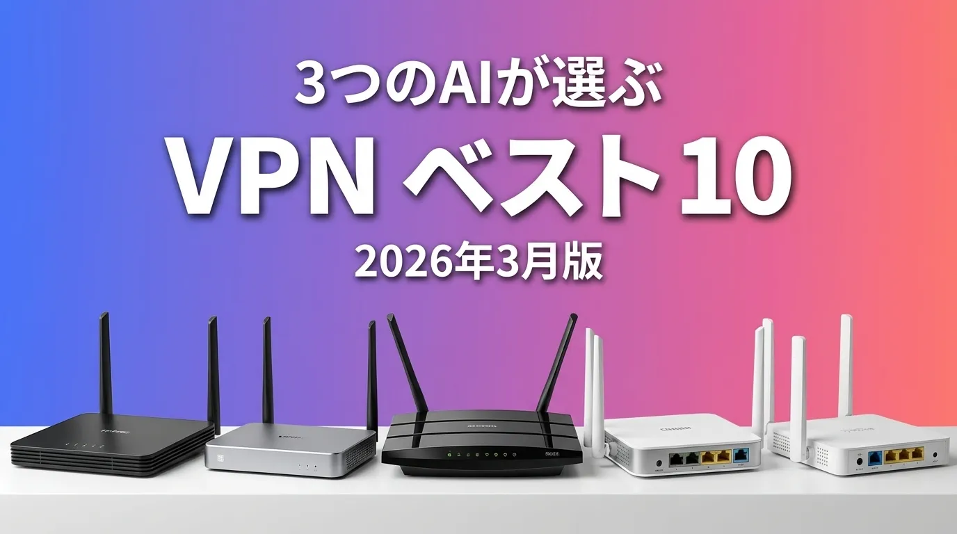 3つのAIが徹底評価。2026年3月版VPNおすすめAIランキング