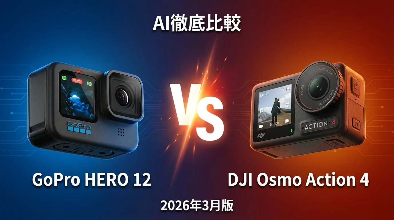 GoPro HERO 12 vs DJI Osmo Action 4|アクションカメラAI徹底比較