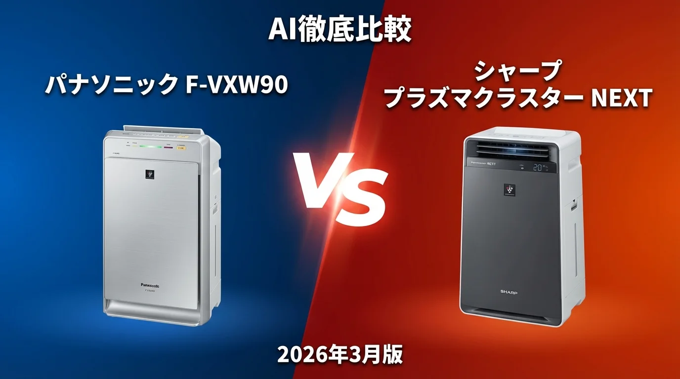 パナソニック F-VXW90 vs シャープ プラズマクラスター NEXT|空気清浄機AI徹底比較