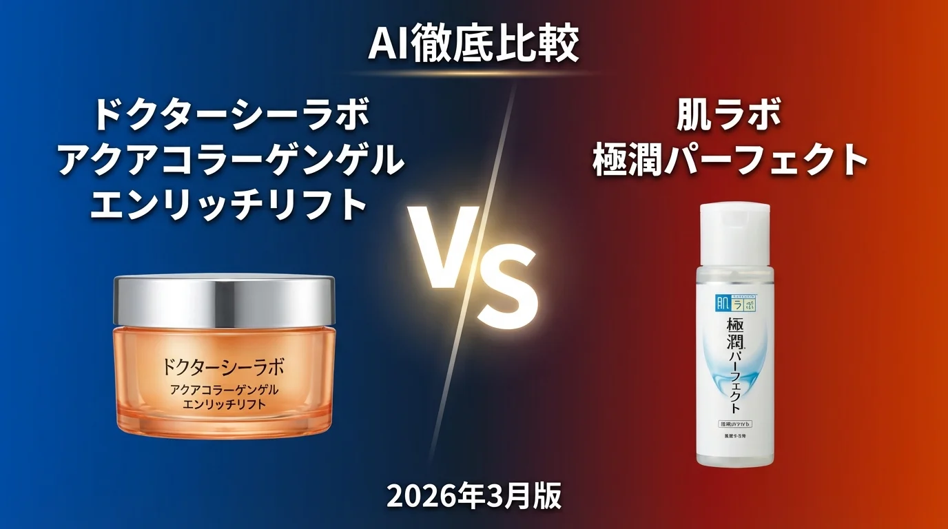ドクターシーラボ アクアコラーゲンゲル エンリッチリフト vs 肌ラボ 極潤パーフェクト|オールインワン化粧品AI徹底比較