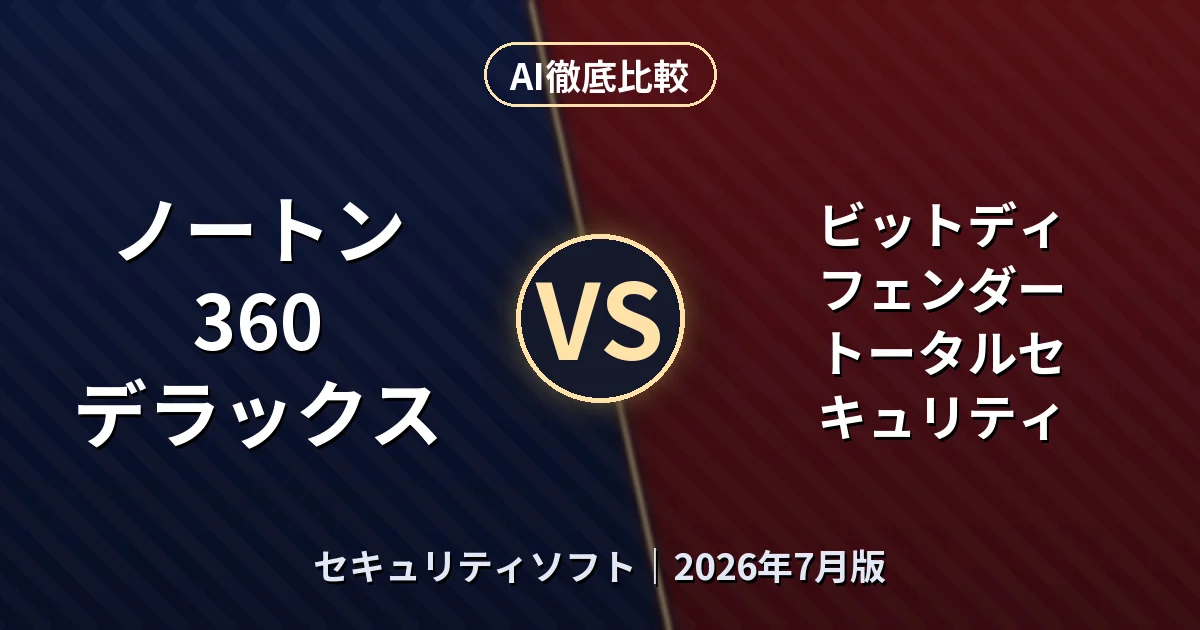 ノートン 360 デラックス vs ビットディフェンダー トータルセキュリティ｜セキュリティソフトAI徹底比較
