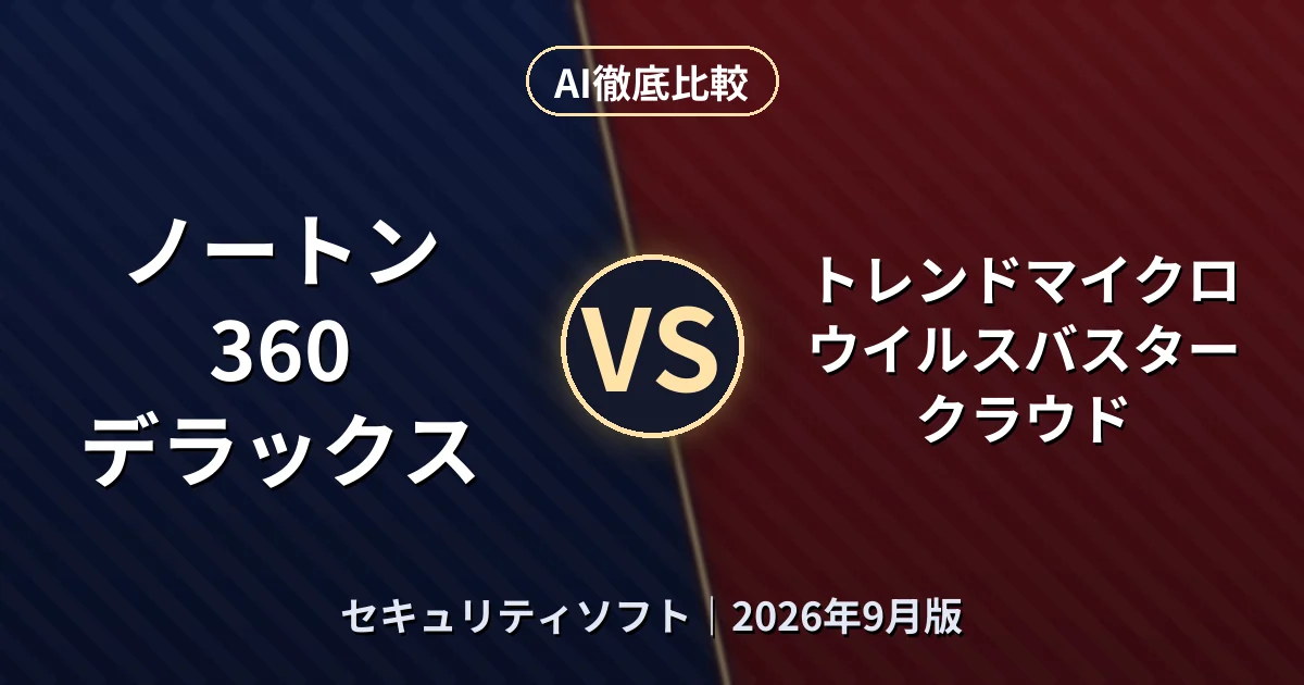 ノートン 360 デラックス vs トレンドマイクロ ウイルスバスター クラウド｜セキュリティソフトAI徹底比較