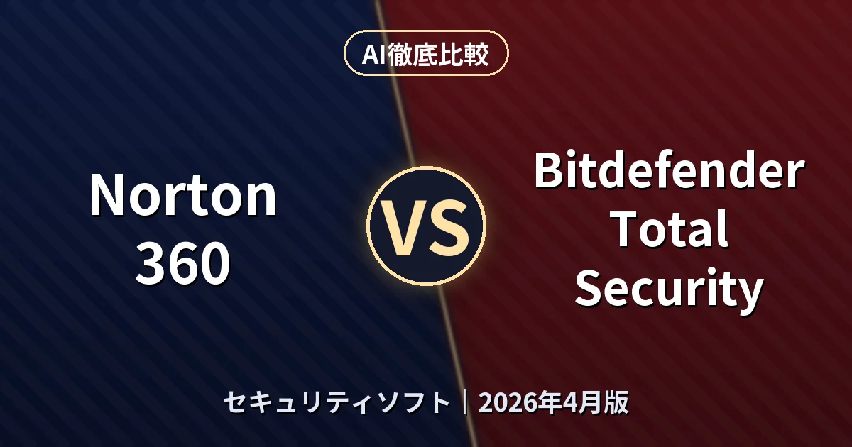 Norton 360 vs Bitdefender Total Security｜セキュリティソフトAI徹底比較