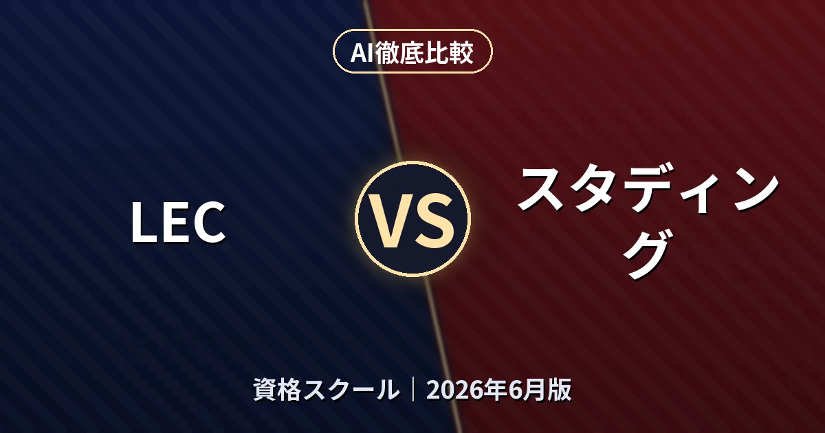LEC vs スタディング｜資格スクールAI徹底比較