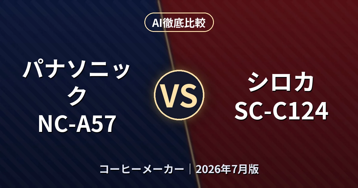 パナソニック NC-A57 vs シロカ SC-C124｜コーヒーメーカーAI徹底比較