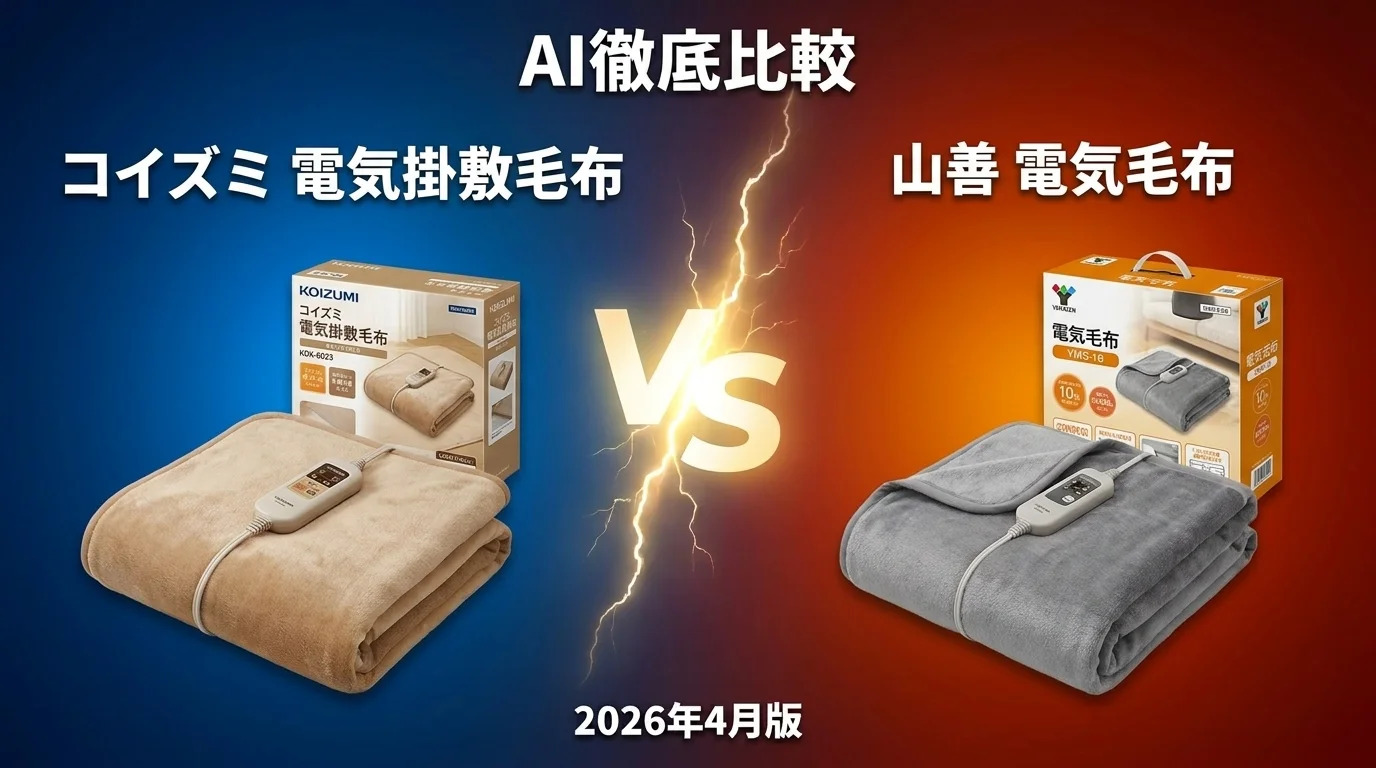 コイズミ 電気掛敷毛布 vs 山善 電気毛布｜電気毛布 AI徹底比較