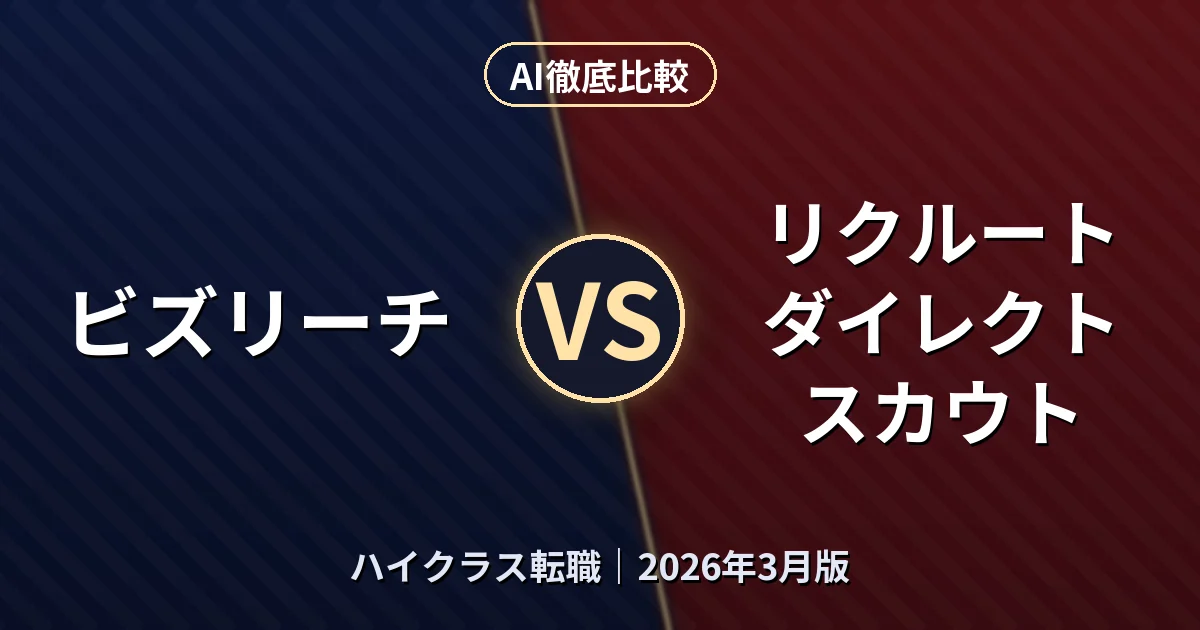 ビズリーチ vs リクルートダイレクトスカウト｜ハイクラス転職AI徹底比較