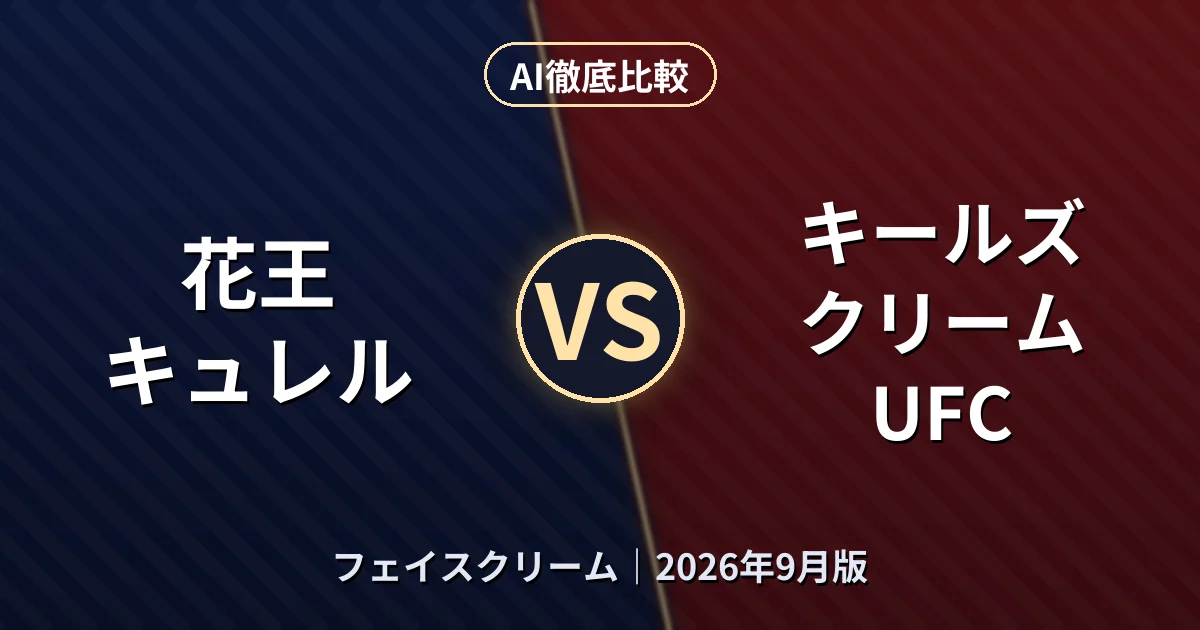 花王 キュレル vs キールズ クリーム UFC｜フェイスクリームAI徹底比較