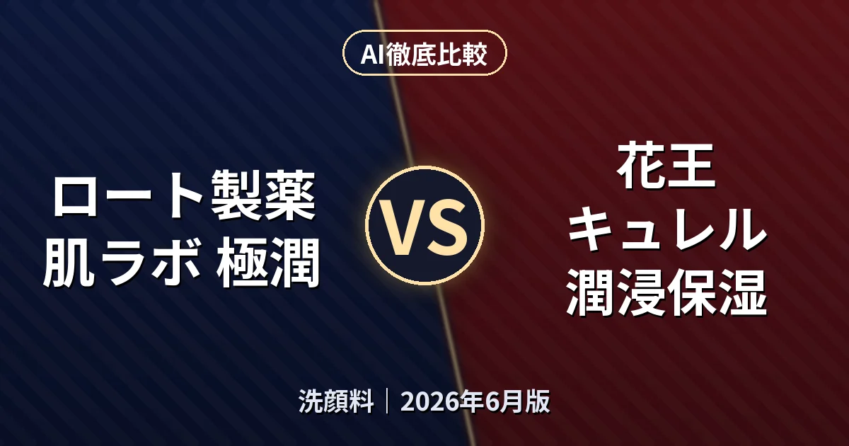 ロート製薬 肌ラボ 極潤 vs 花王 キュレル 潤浸保湿｜洗顔料AI徹底比較