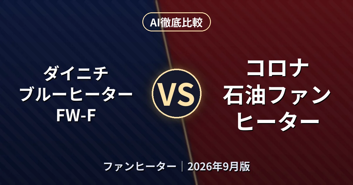 ダイニチ ブルーヒーター FW-F vs コロナ 石油ファンヒーター｜ファンヒーターAI徹底比較