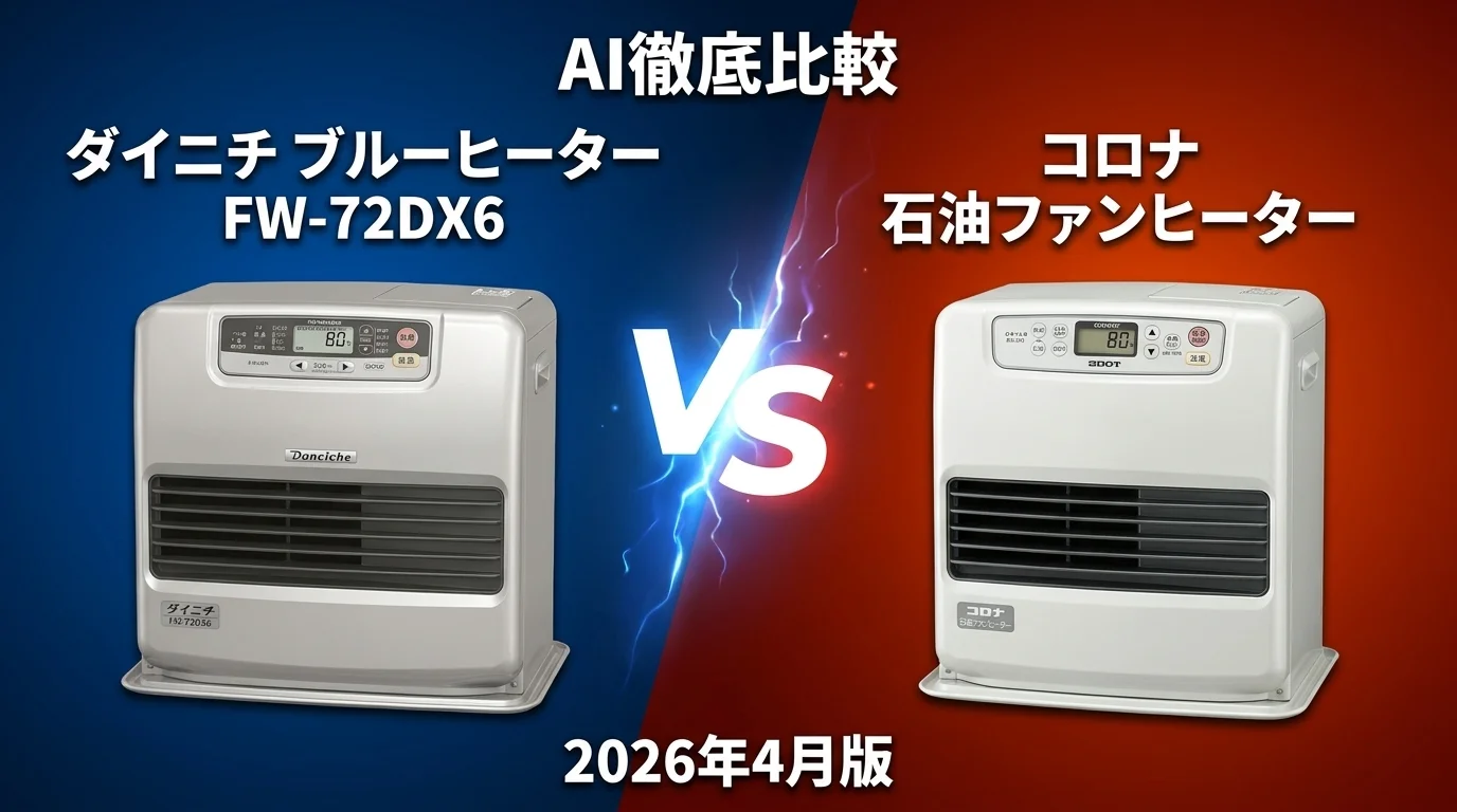 ダイニチ ブルーヒーター FW｜72DX6 vs コロナ 石油ファンヒーター — ファンヒーター AI徹底比較