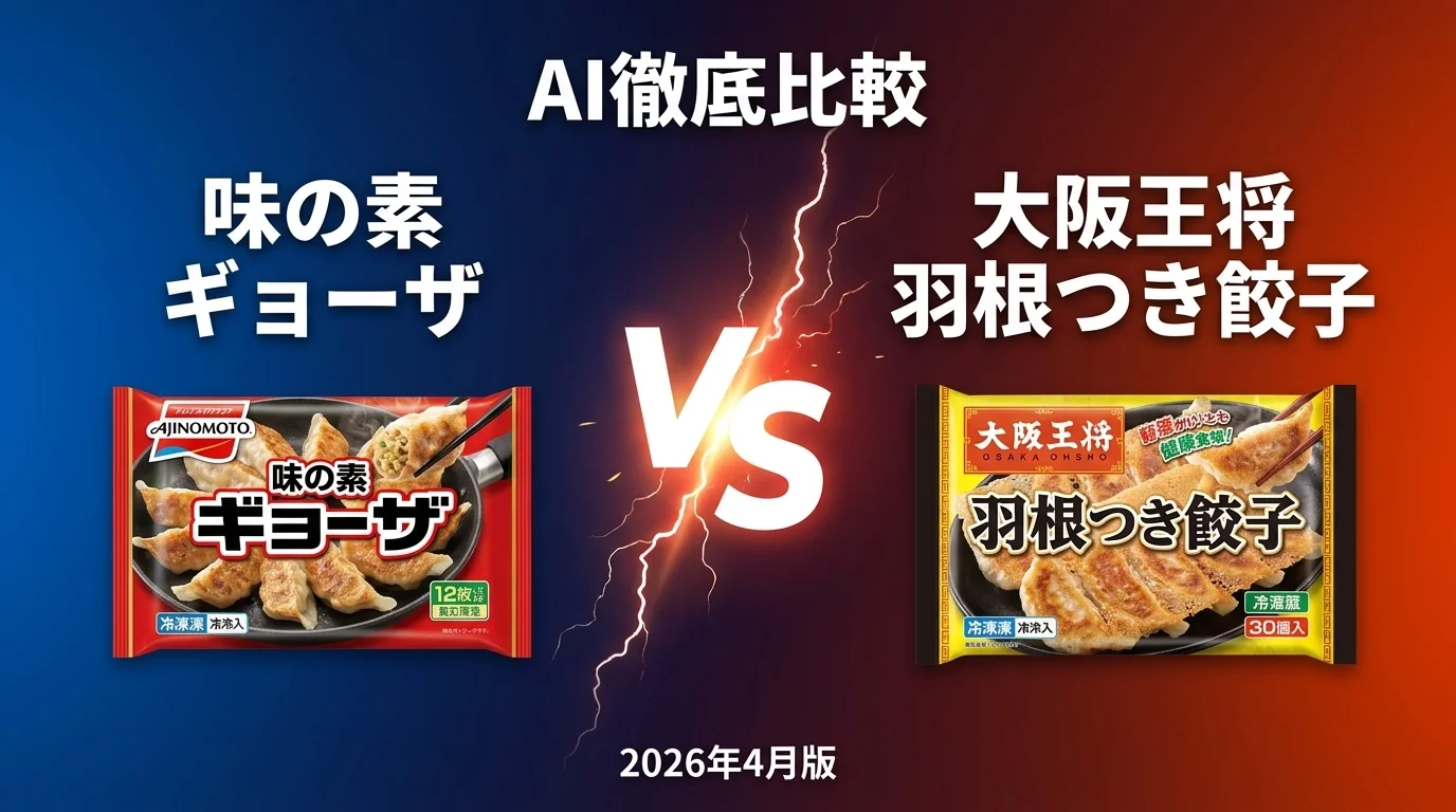 味の素 ギョーザ vs 大阪王将 羽根つき餃子｜冷凍食品 AI徹底比較