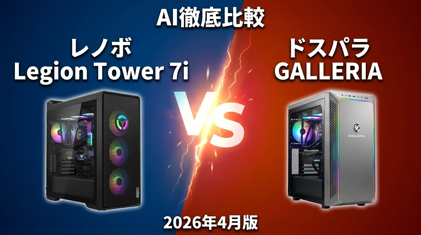 レノボ Legion Tower 7i vs ドスパラ GALLERIA｜ゲーミングPC AI徹底比較