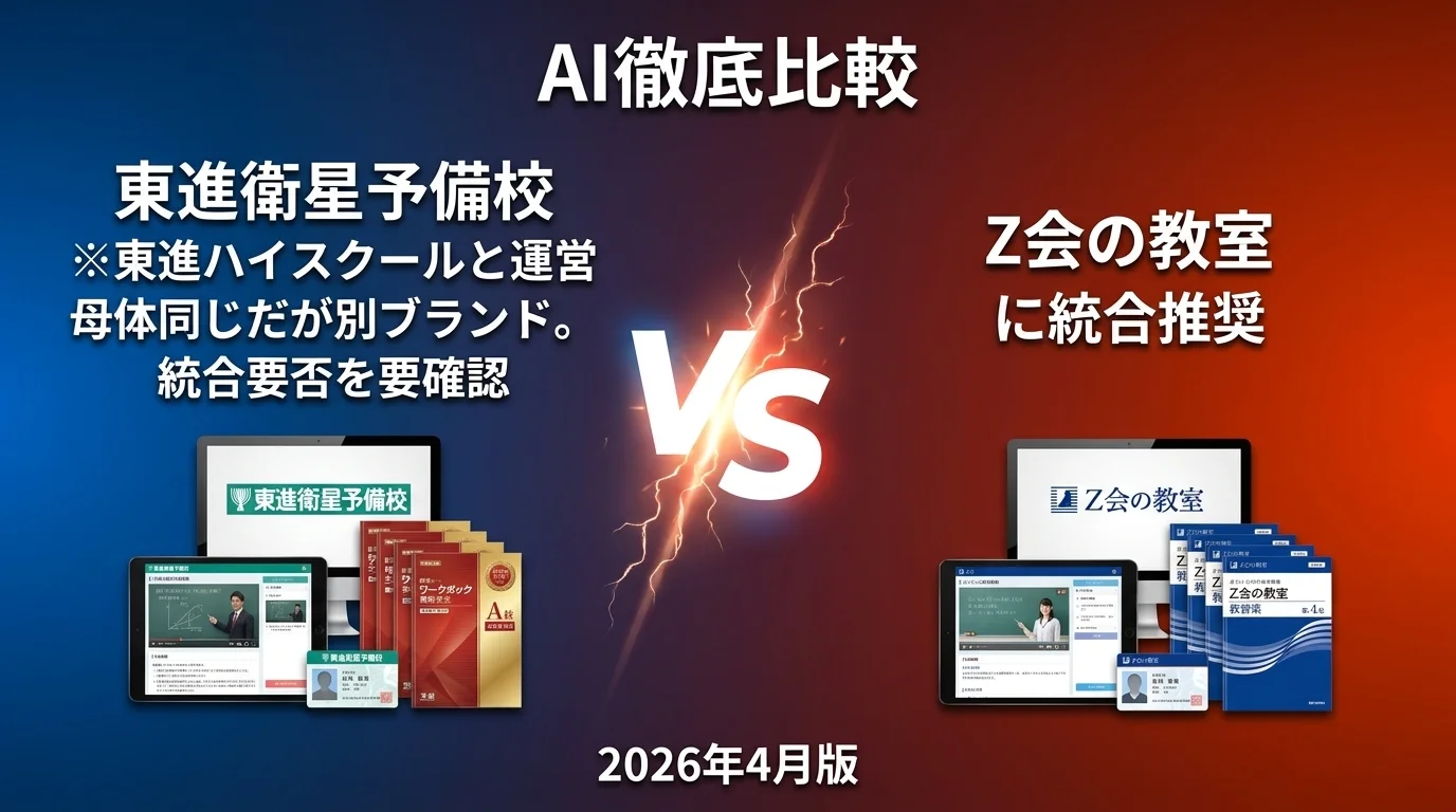 河合塾 大学受験科 vs 駿台予備学校 高校生クラス｜高校生塾 AI徹底比較