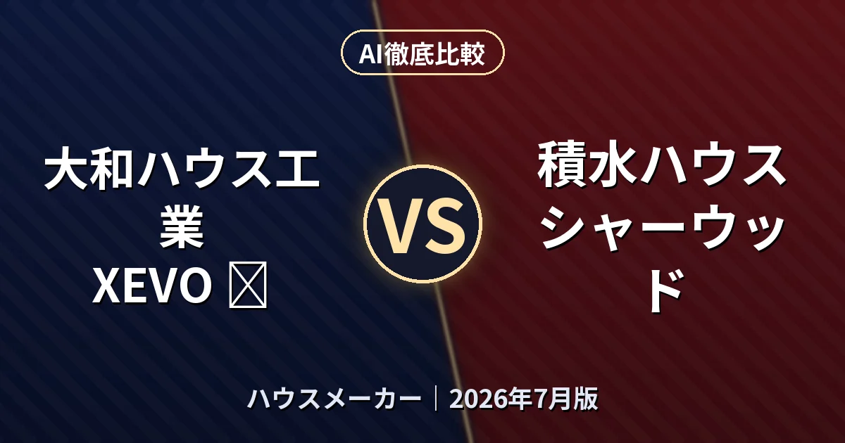 大和ハウス工業 XEVO Σ vs 積水ハウス シャーウッド｜ハウスメーカーAI徹底比較