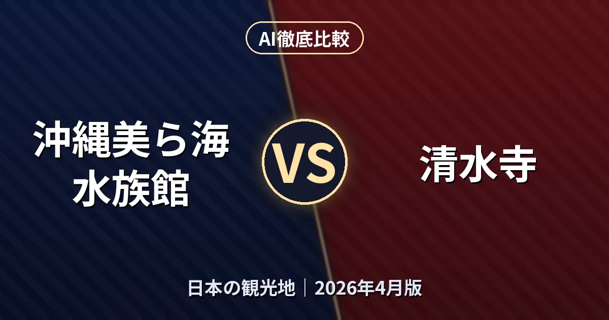 沖縄美ら海水族館 vs 清水寺｜日本の観光地AI徹底比較