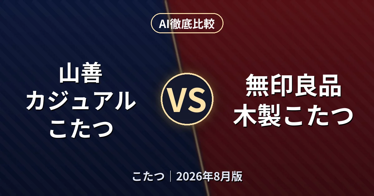 山善 カジュアルこたつ vs 無印良品 木製こたつ｜こたつAI徹底比較