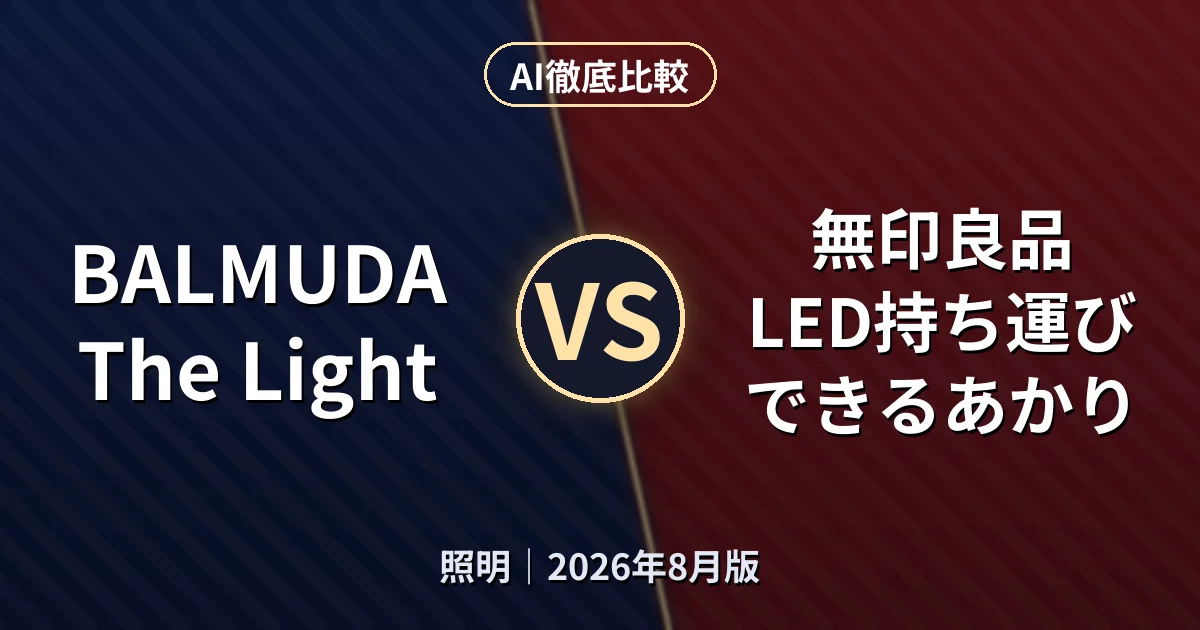 BALMUDA The Light vs 無印良品 LED持ち運びできるあかり｜照明AI徹底比較