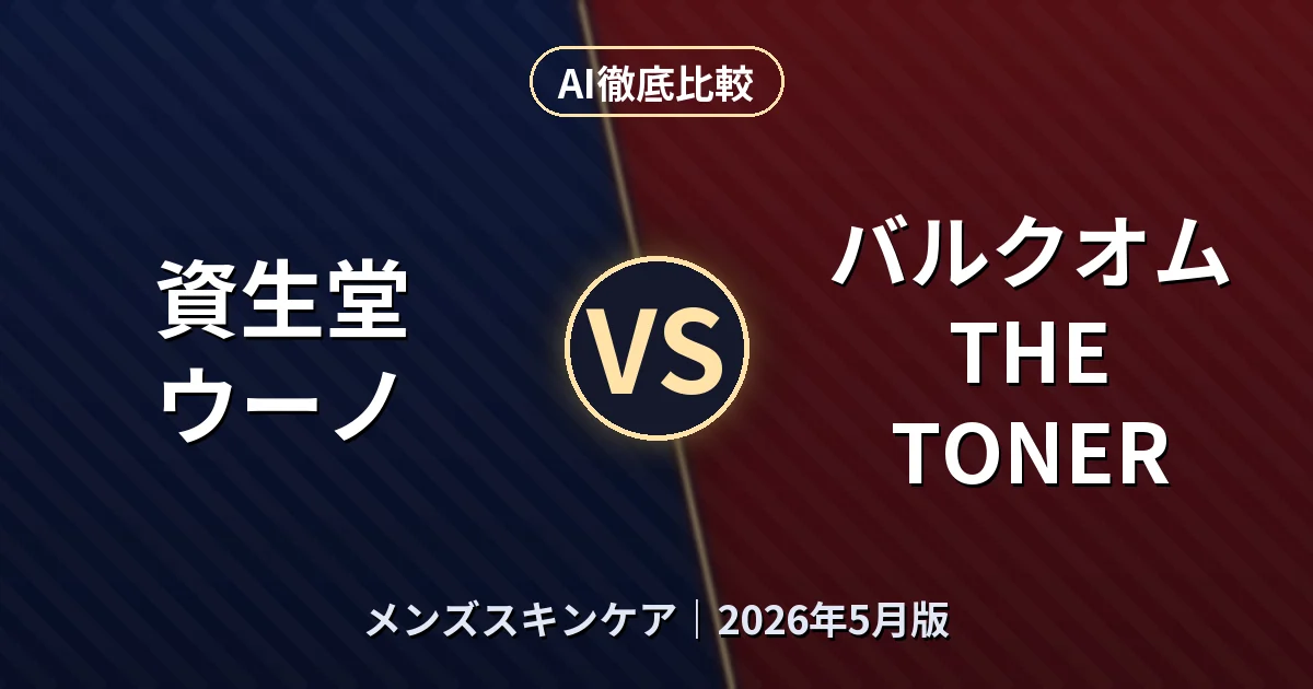 資生堂 ウーノ vs バルクオム THE TONER｜メンズスキンケアAI徹底比較