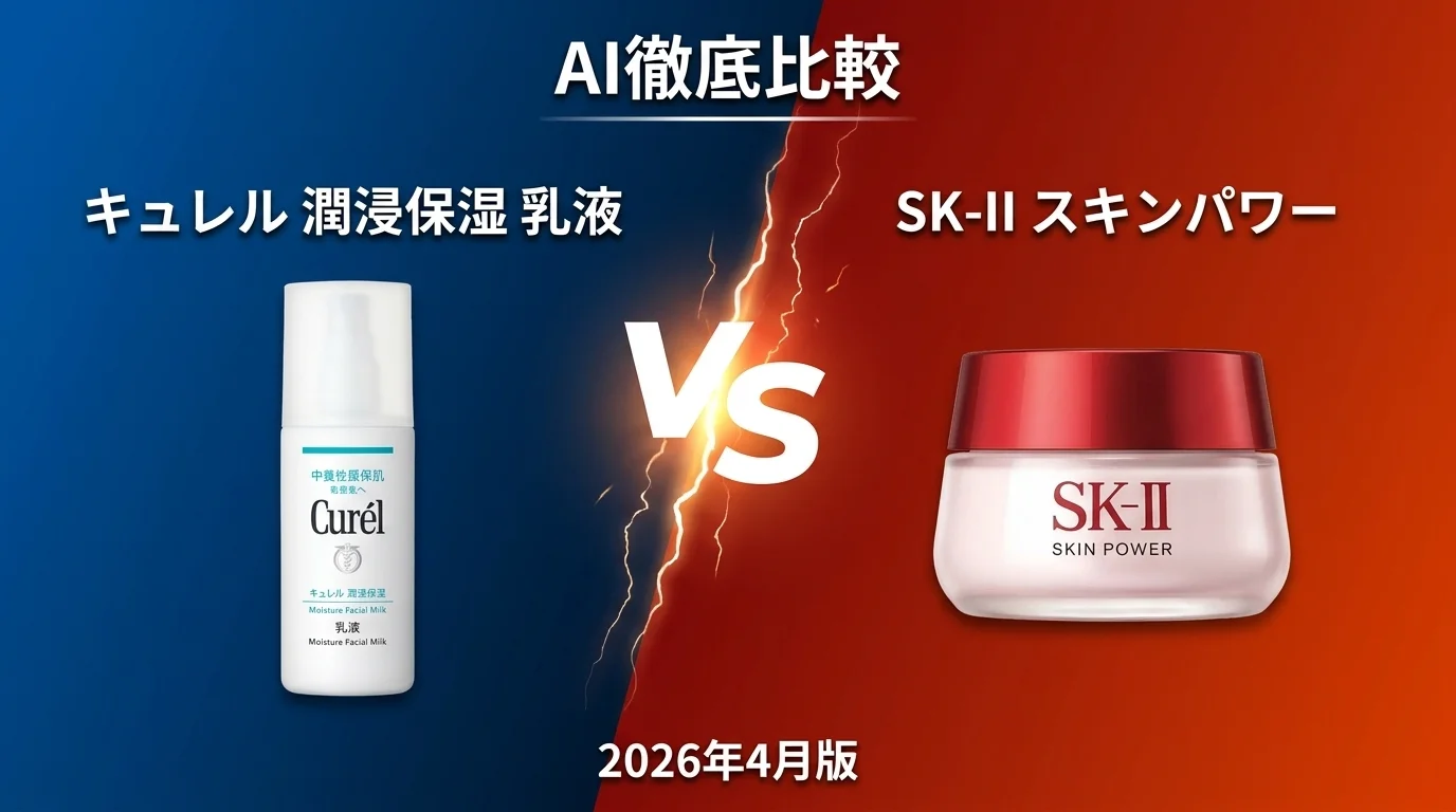 エリクシール シュペリエル エンリッチドリキッド vs キュレル 潤浸保湿 乳液｜乳液AI徹底比較