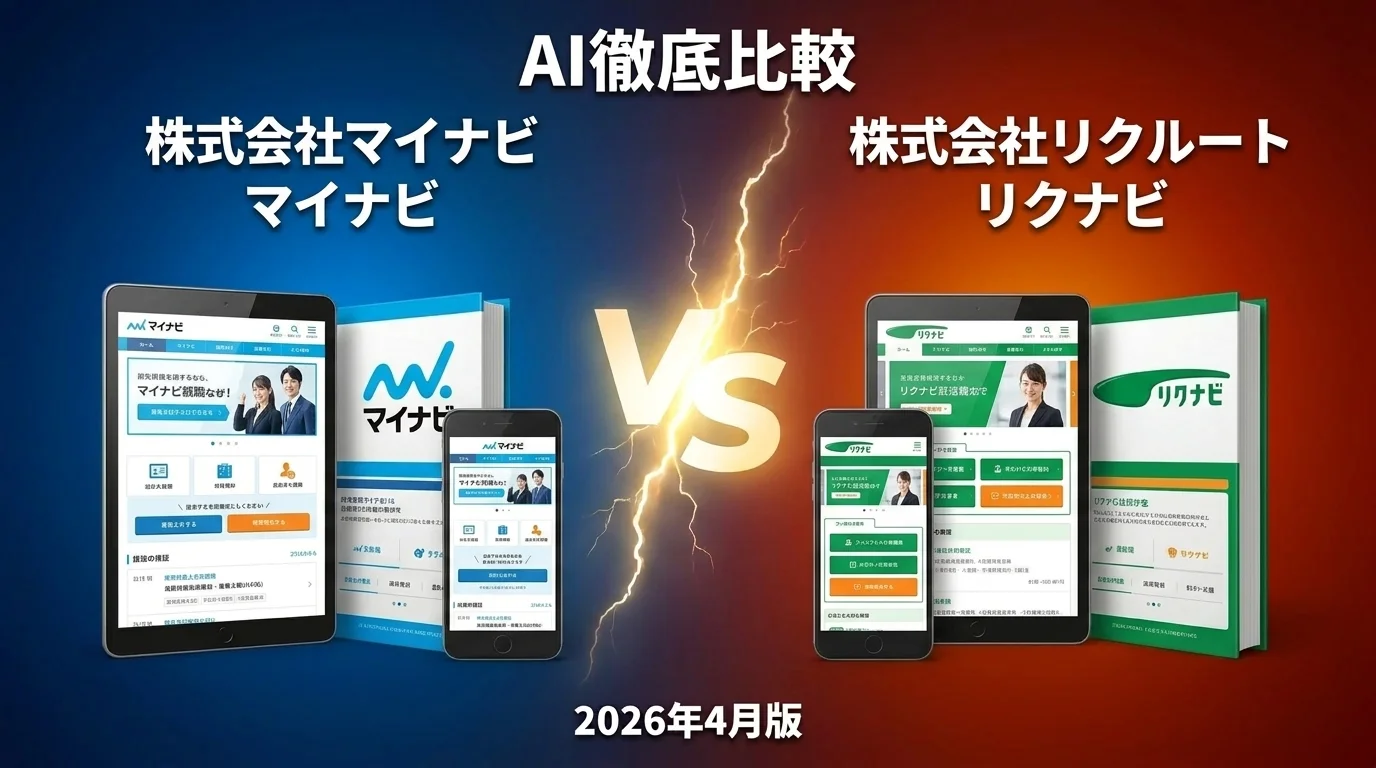 株式会社マイナビ マイナビ vs 株式会社リクルート リクナビ｜新卒就活サイト AI徹底比較