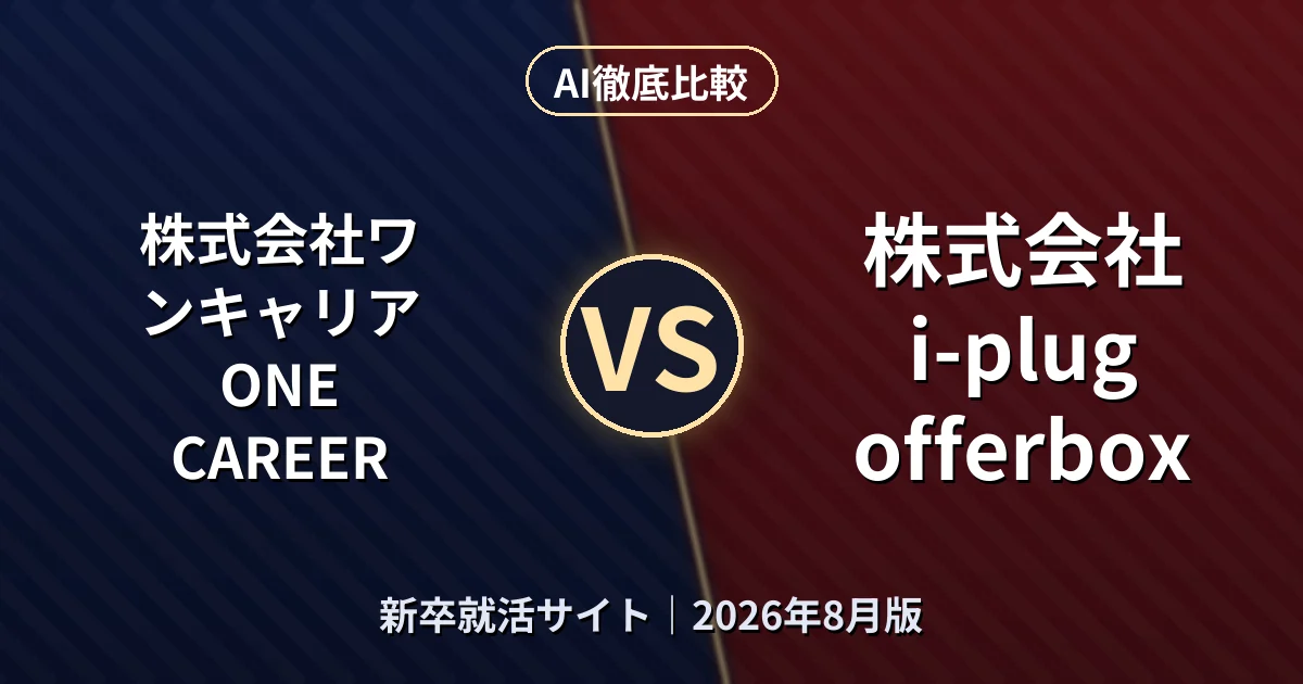 株式会社ワンキャリア ONE CAREER vs 株式会社i-plug offerbox｜新卒就活サイトAI徹底比較
