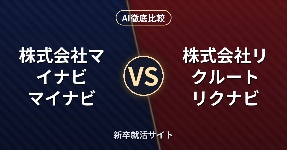 株式会社マイナビ マイナビ vs 株式会社リクルート リクナビ｜新卒就活サイト AI徹底比較