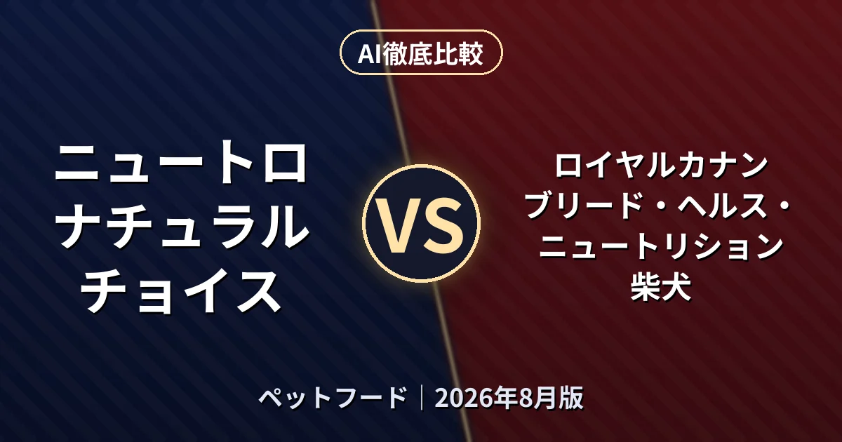 ニュートロ ナチュラル チョイス vs ロイヤルカナン ブリード・ヘルス・ニュートリション 柴犬｜ペットフードAI徹底比較