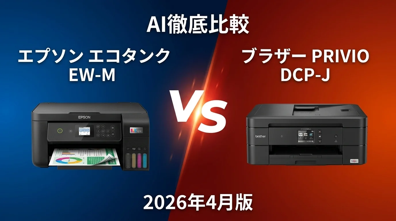 エプソン エコタンク EW｜M vs ブラザー PRIVIO DCP-J — プリンター AI徹底比較