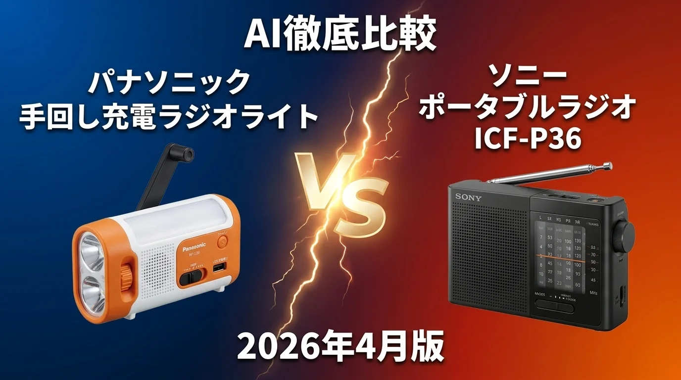 ソニー 手回し充電ラジオ vs アンカー PowerCore Essential｜防災グッズ AI徹底比較