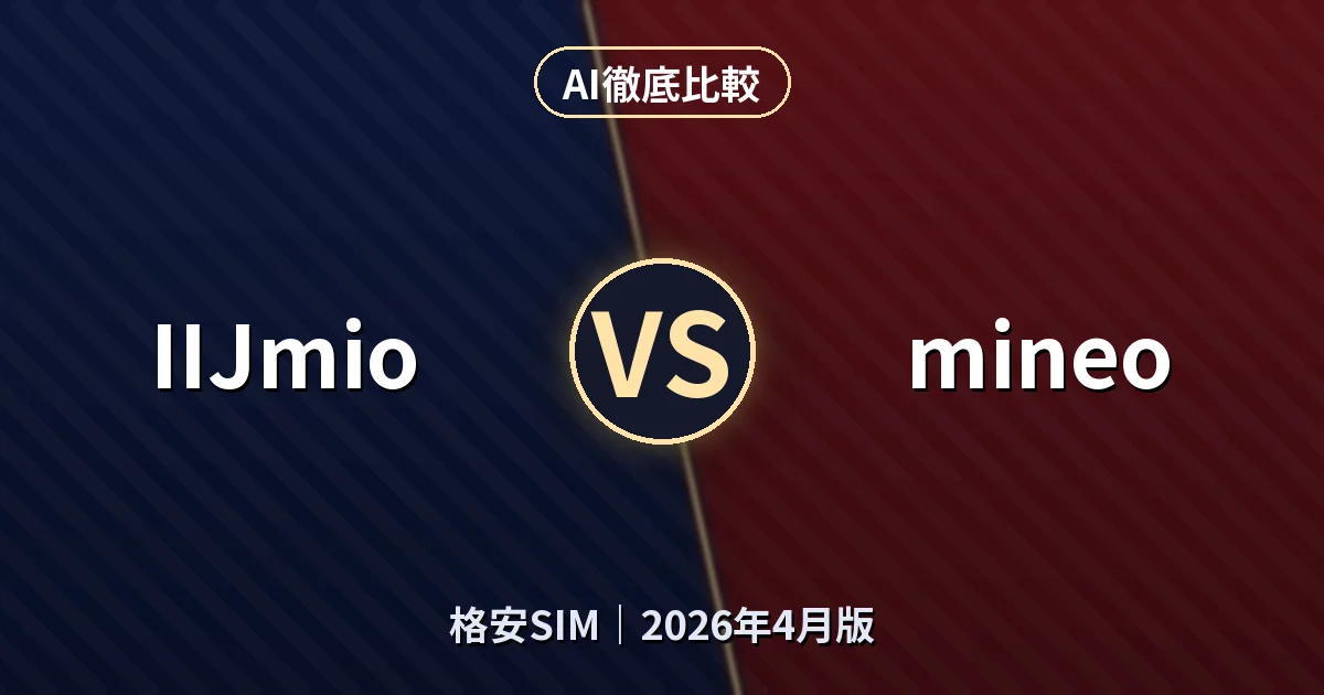 IIJmio vs mineo｜格安SIMAI徹底比較