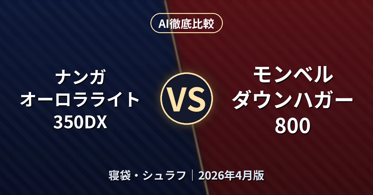 ナンガ オーロラライト 350DX vs モンベル ダウンハガー 800｜寝袋・シュラフAI徹底比較