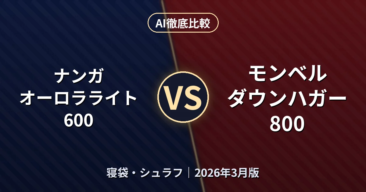 ナンガ オーロラライト 600 vs モンベル ダウンハガー 800｜寝袋・シュラフAI徹底比較