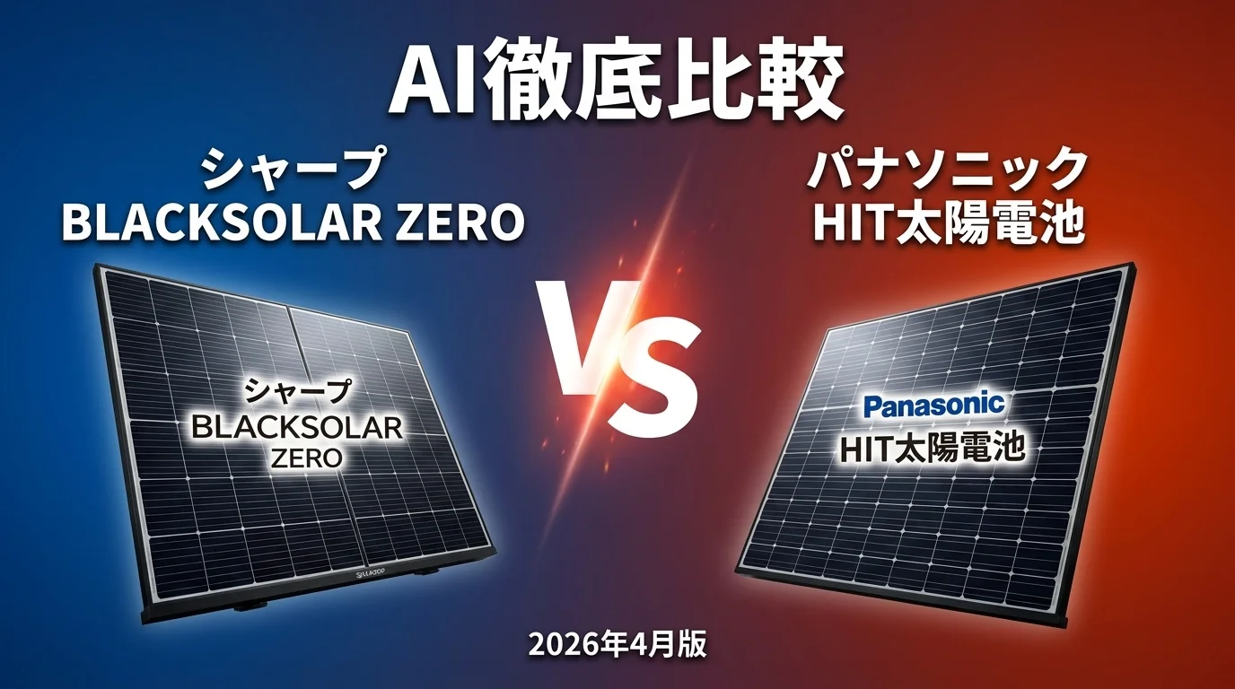 シャープ BLACKSOLAR ZERO vs パナソニック HIT太陽電池｜太陽光発電 AI徹底比較
