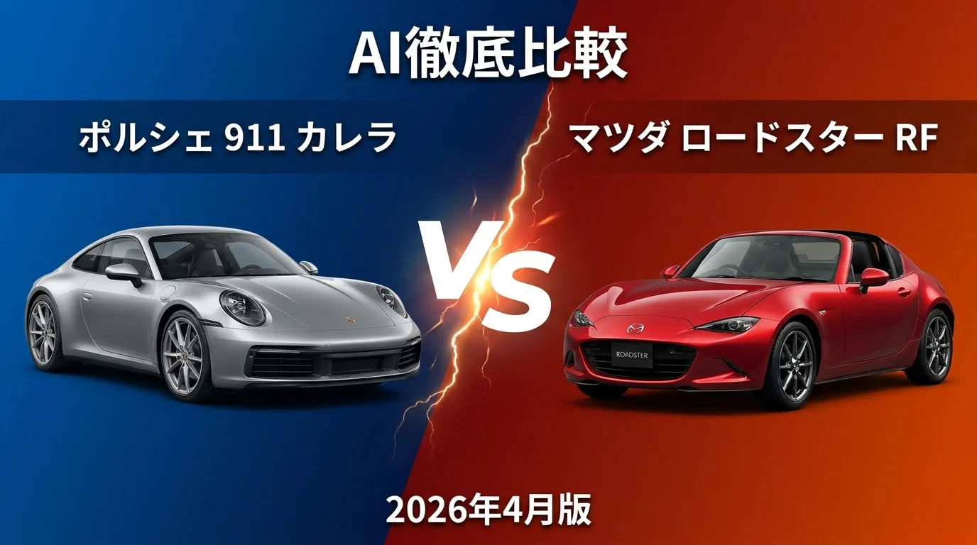 ポルシェ 911 カレラ vs マツダ ロードスター RF｜スポーツカー AI徹底比較