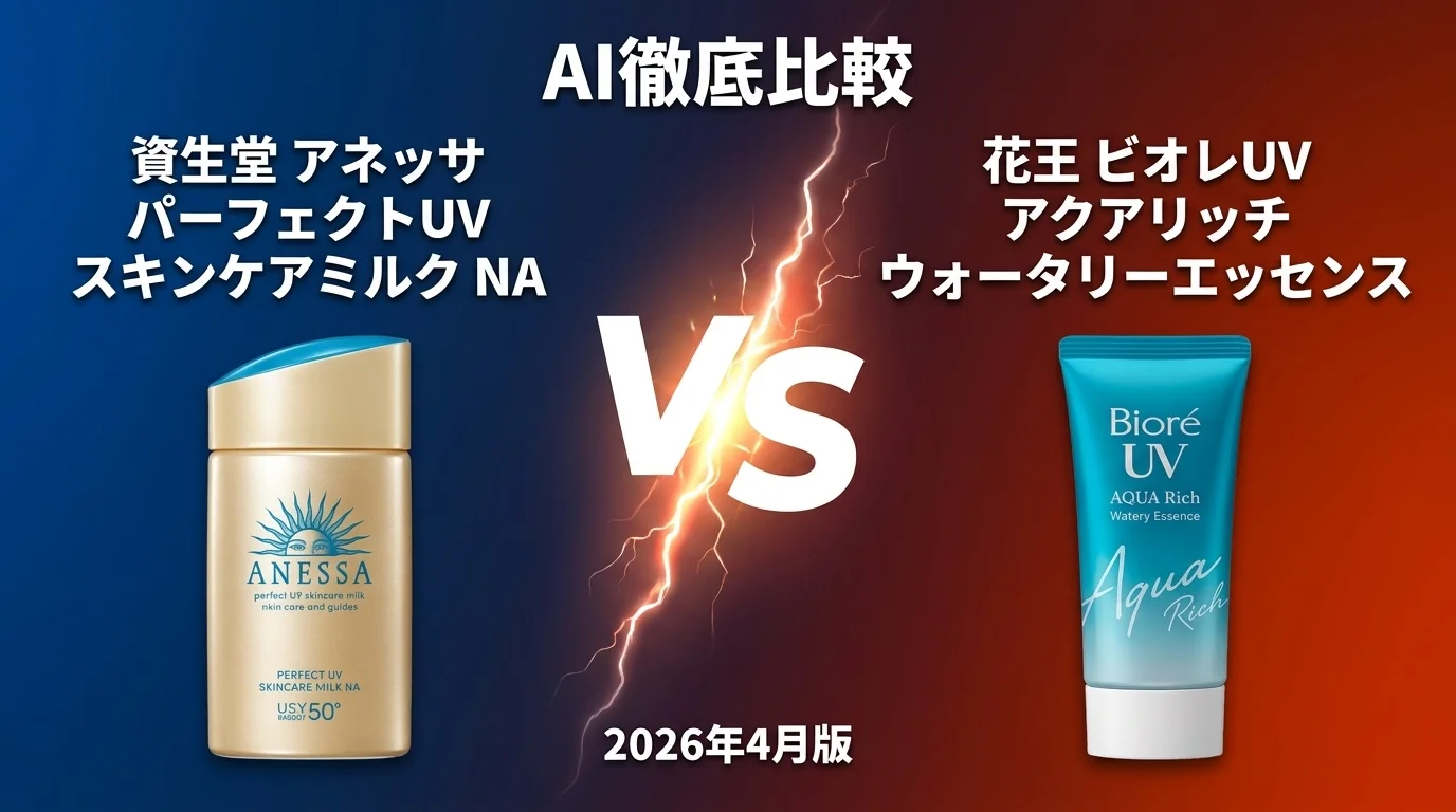 アネッサ パーフェクト UV ミルク vs ビオレ UV アクアリッチ エッセンス｜日焼け止め・UVケアAI徹底比較