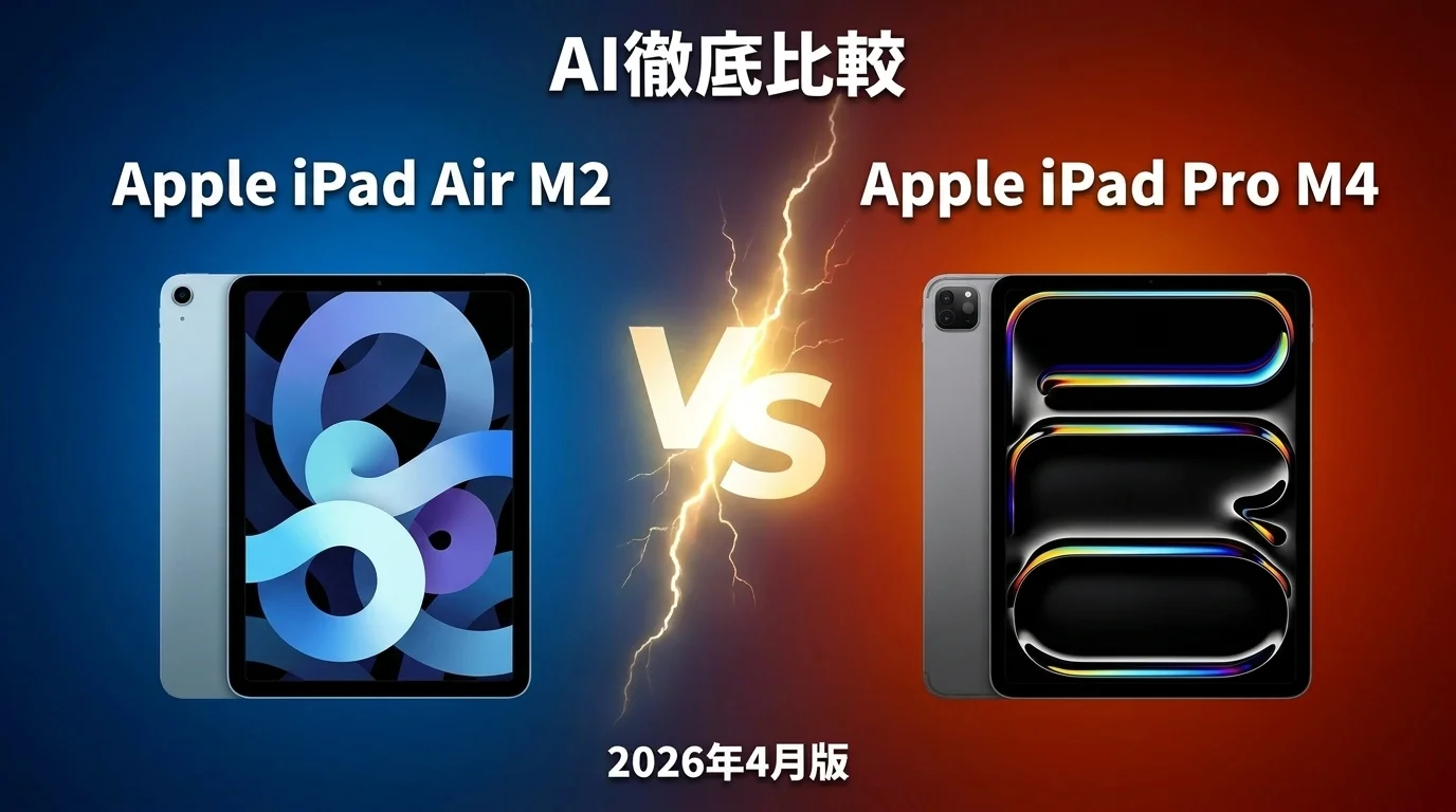 Apple iPad Air M2 vs Apple iPad Pro M4｜タブレット AI徹底比較
